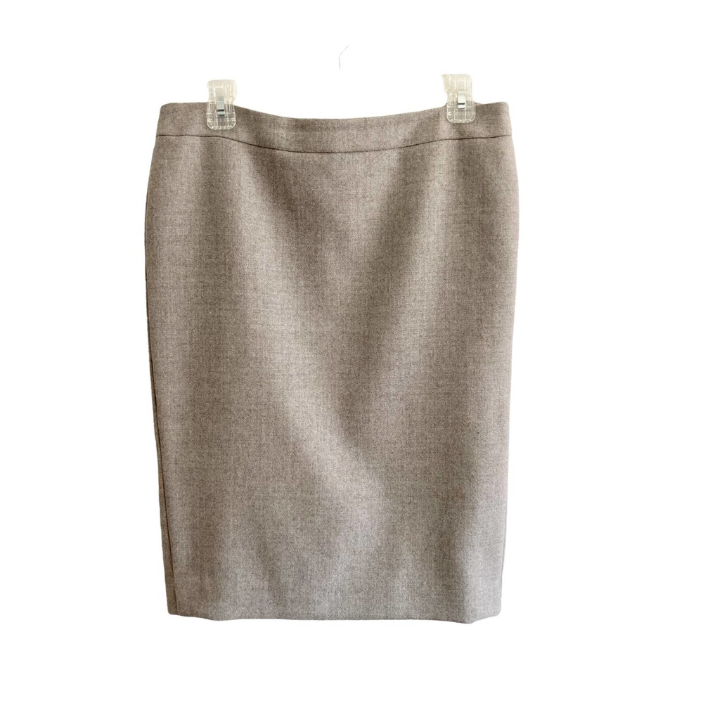 J. Crew Gray Wool Skirt Straight Cut Size 10 Career Wear